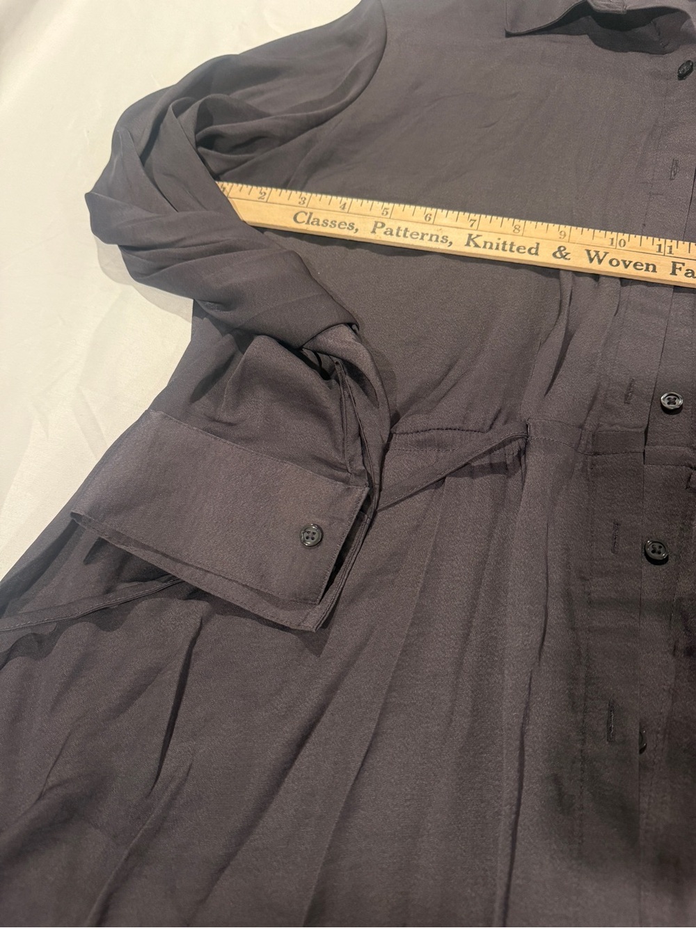 Simply Vera Vera Wang XL Gray Satin Drawstring Duster Cardigan Button Down Blous - Picture 12 of 12